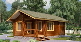 Одноэтажный дом из бревна под ключ в Камне-на-Оби –цены от 136513 рублей