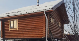 Баня из оцилиндрованного бревна под ключ в Камне-на-Оби - от 136513 рублей